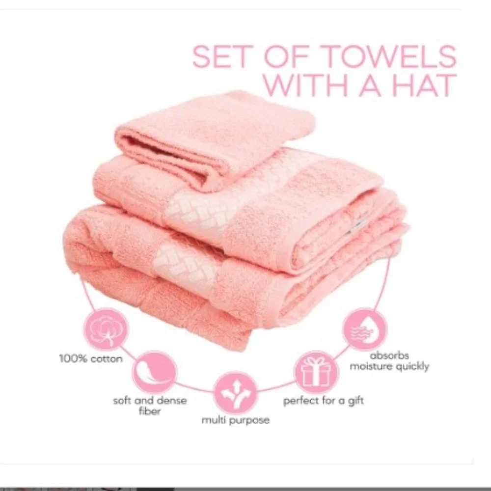 Turkish Bath Towels - Set of 3 (Hair Wrap Included) - 100% Organic Cotton